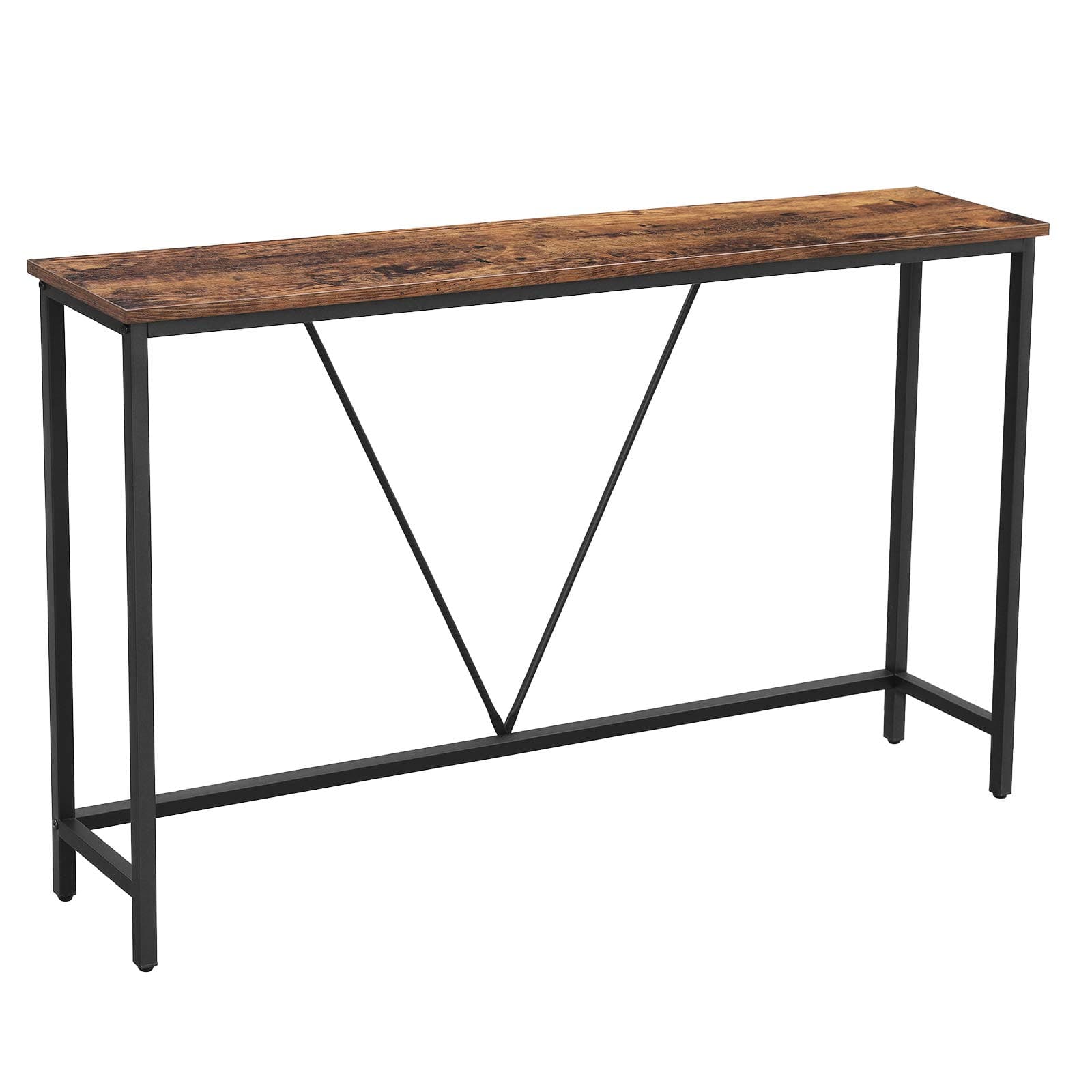VASAGLE Console Table for Hallway, Slim Sofa Table for Living Room, Hallway Table, Easy Assembly, Rustic Brown and Ink Black LNT020B01