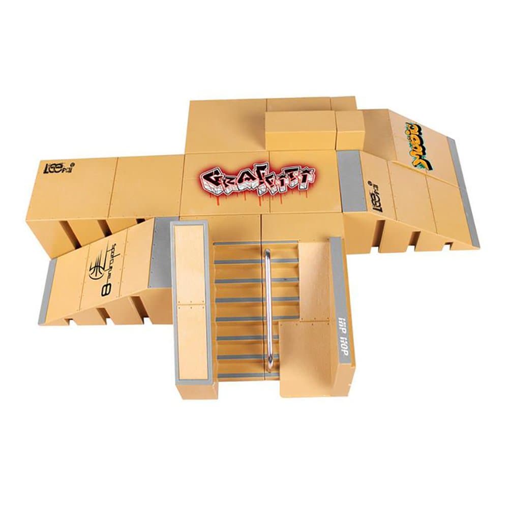 Creation 8Pcs Tech Deck Mini Finger Skateboard Skate Park Kit Ramp Parts for Ultimate Sport Training Props