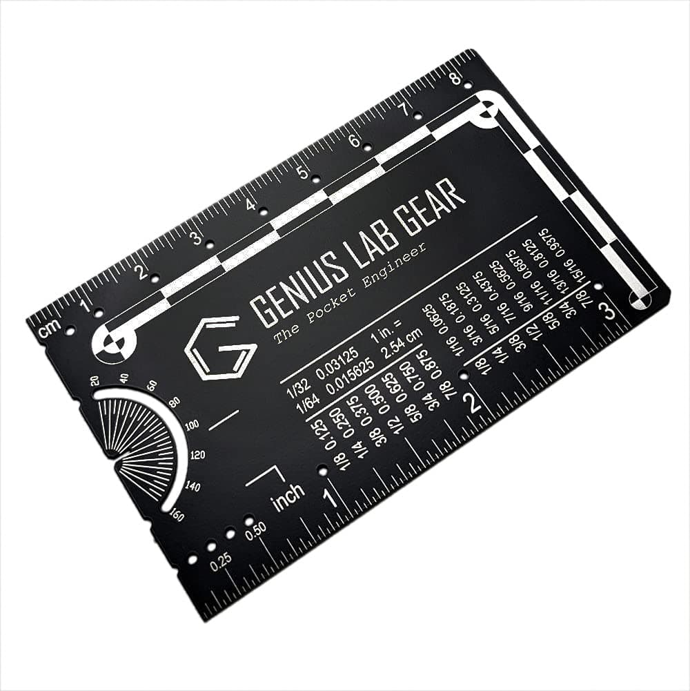 Genius Lab Gear The Pocket Engineer - Wallet Engineering Ruler Scale and Unit Conversion Reference 3 inch
