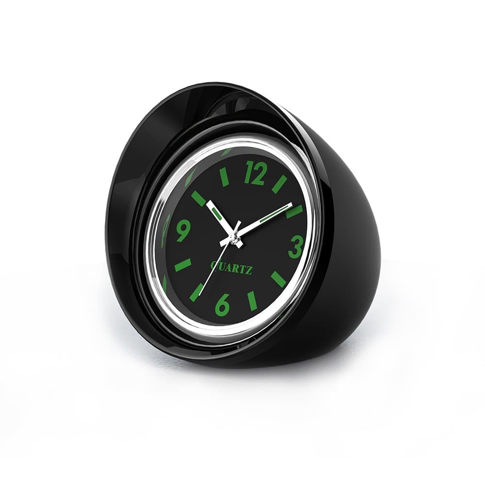 ALLOMN High Accuracy Car Dashboard Clock Classic Table Mini Quartz Clock Car Onboard Small Round Luminated Clock (Black)