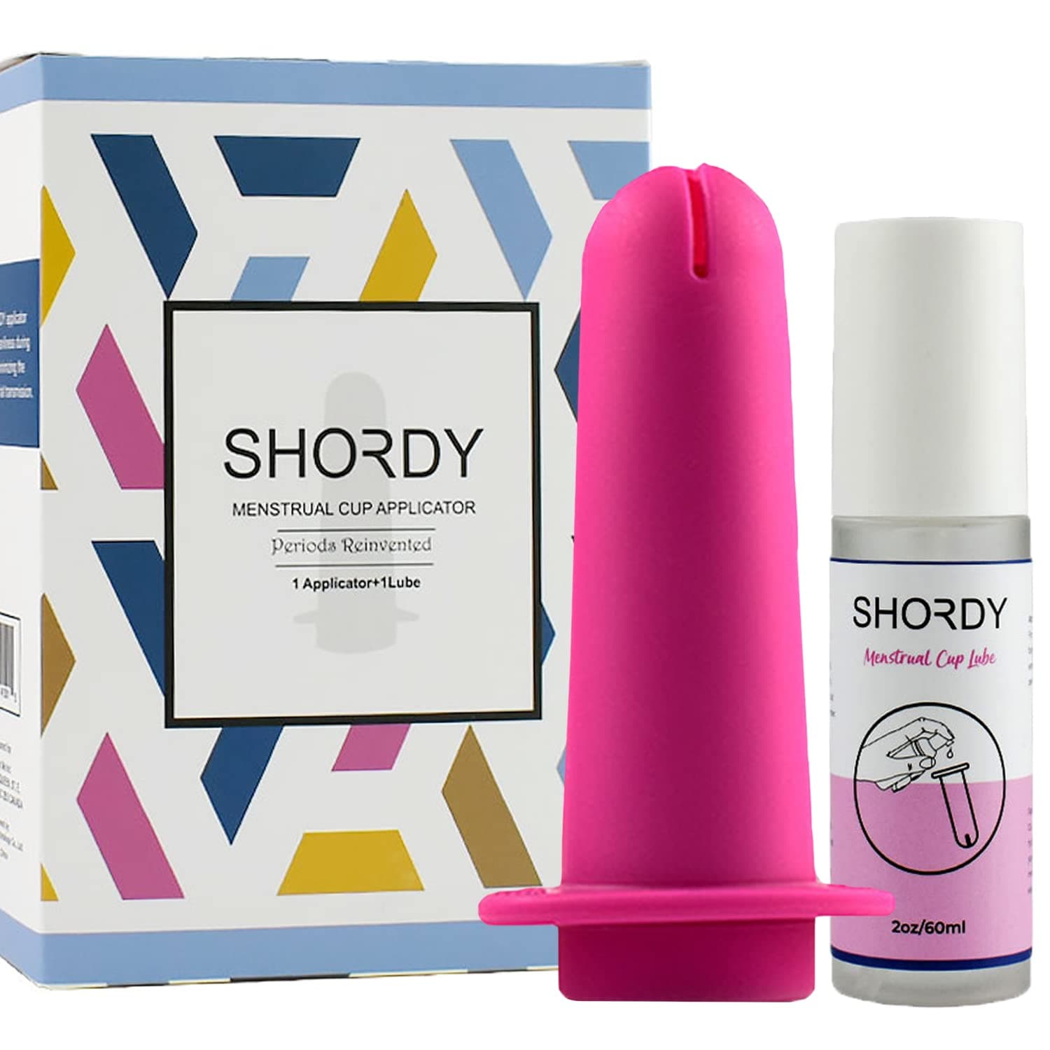 SHORDY Applicator Tool for Menstrual Cups for Easy Insertion with Lube Gel, Reusable Period Cup Applicator Set Copa Menstrual Compact Kit for Women, Easy to Use & Eco Friendly, Works with Most Cups