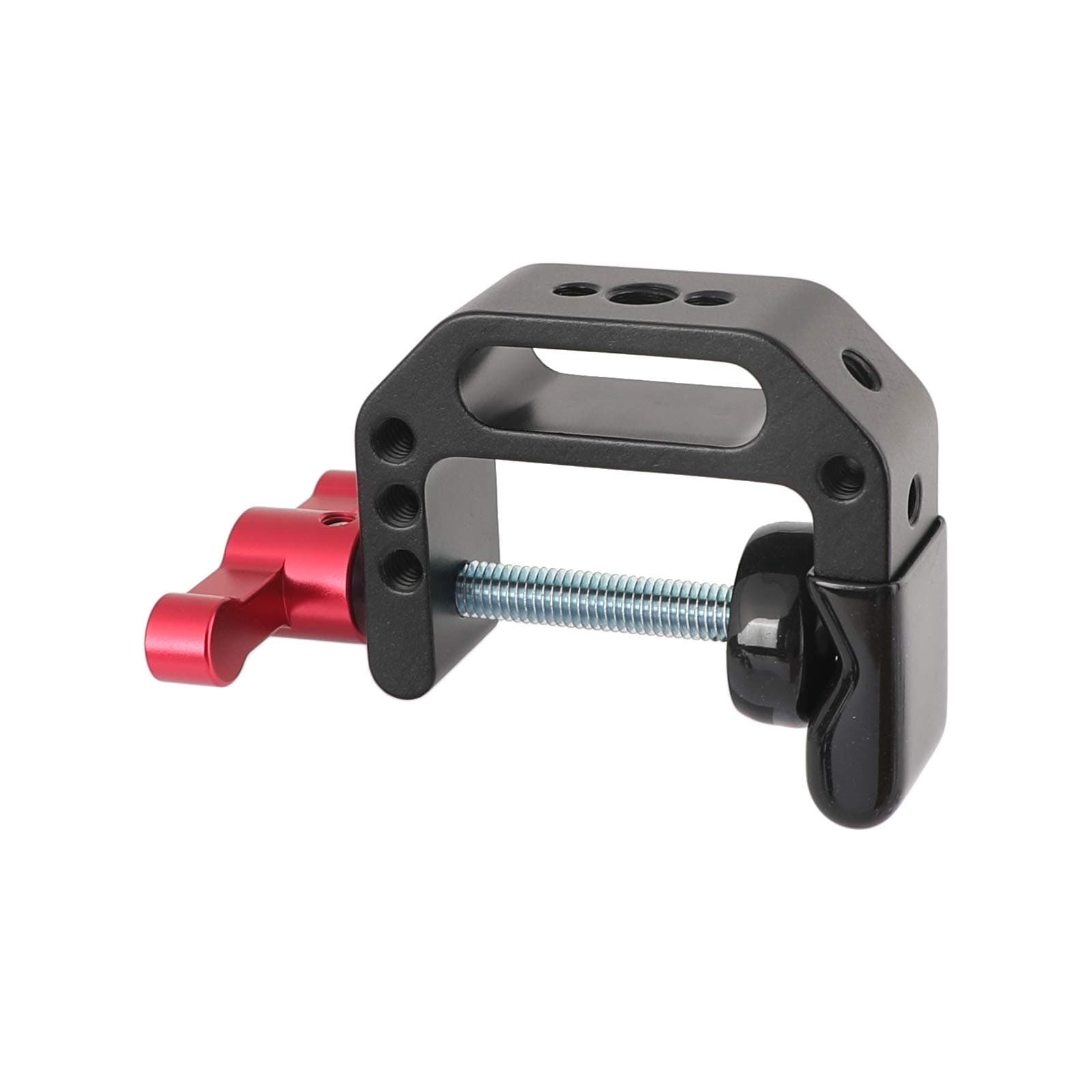 CAMVATE C-Clamp with 1/4 and 3/8 Thread Hole for Camera Monitor(Red T-Handle) - 1687