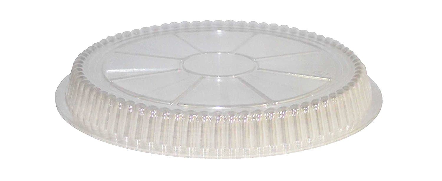Clear Plastic Lids for 9 Inch Round Tin Foil Pans Pack of 50 - Plastic Lids Only - By MontoPack