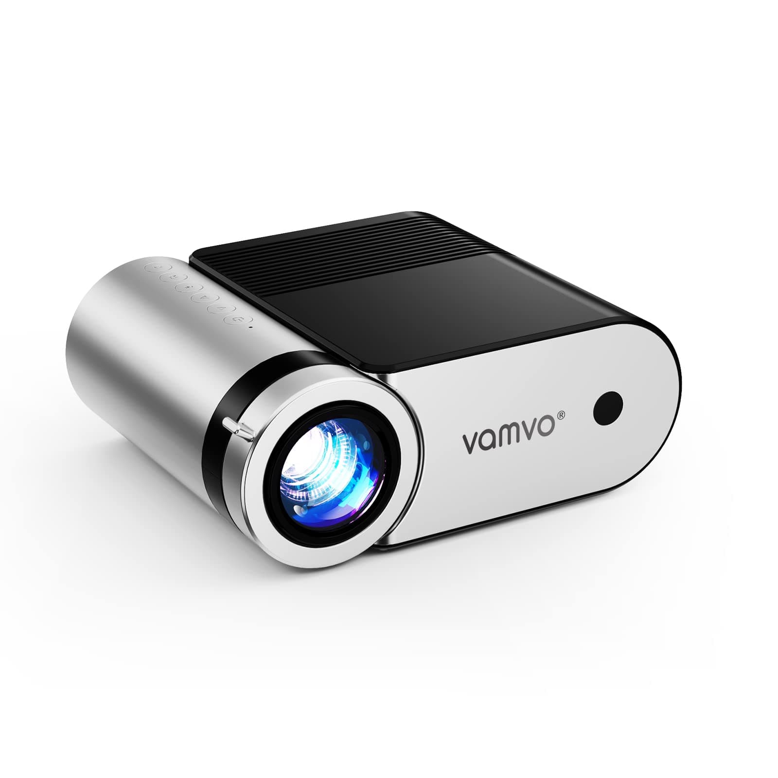 Mini Projector, Vamvo Portable Projector Support 1080P 200" Mini HD Movie Projector, Outdoor Projector with Stylish streamlined Design, Compatible with phone/ Tablet/ Laptop/ TV Stick/ PS4 etc.