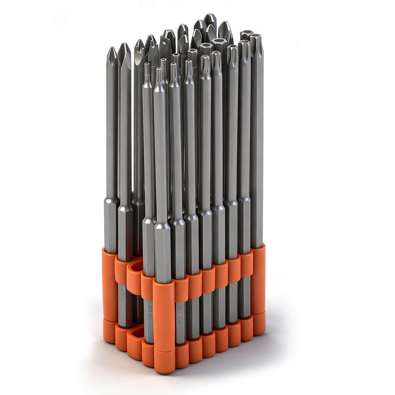 32-Piece 1/4" Shan Extra Long Security Power Bit Set, 6" Long Tamper Proof Security Bits, S2 Steel.