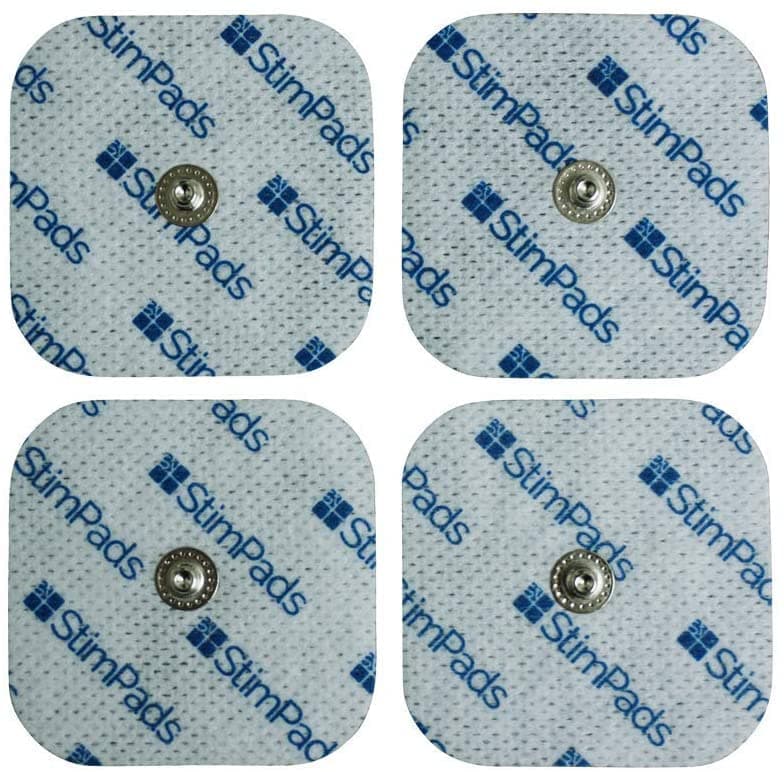 StimPads for Compex* Pack of 4 Compex* Compatible Electrodes 50x50mm. Works perfect with Compex* while saving 30% compared to the original electrodes!