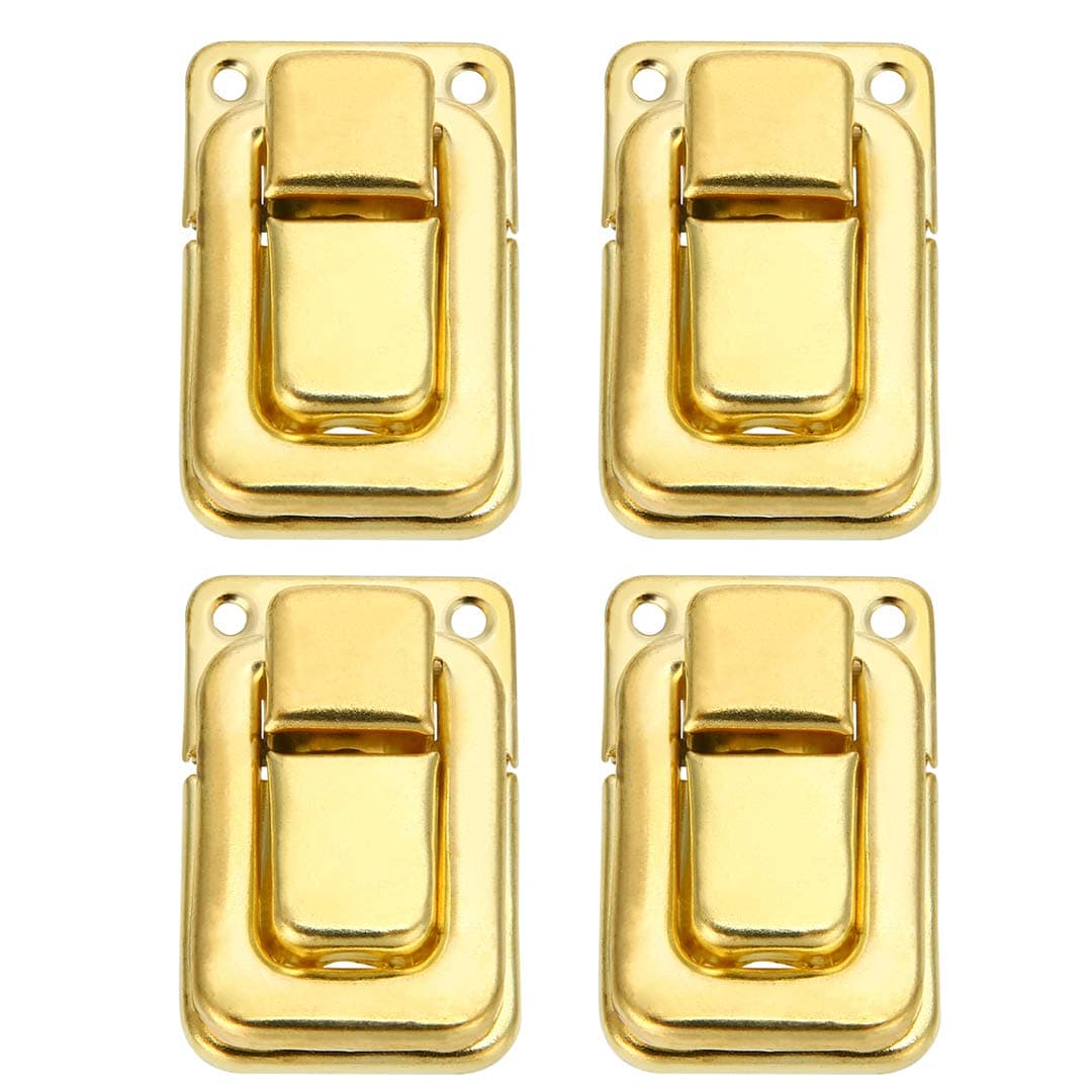 4pcs Fastener Toggle Lock Latch Catch for Suitcase Case Boxes Trunk Door (Gold)