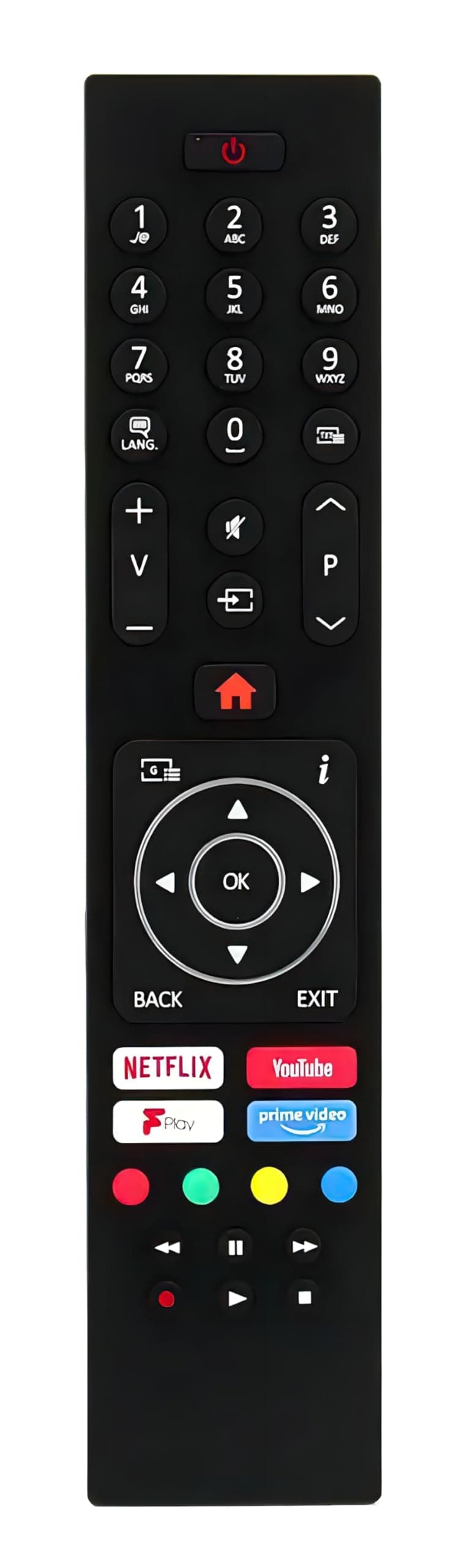 Universal Bush TV Remote Control Replacement - For Bush/Luxor/Hitachi/Polaroid/Digihome/Celcus/Finlux TVs - Works Straight Away, No Setup Required - With Netflix/YouTube/Amazon/Freeview Buttons