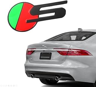 R-Dynamic Sports 3D Badge,Car Body Trunk Fender Front Grille R-Sport R S Emblem Logo Sticker,Special Vechicle Symbol Compatible with Jagvar Accessories(Sports Black)