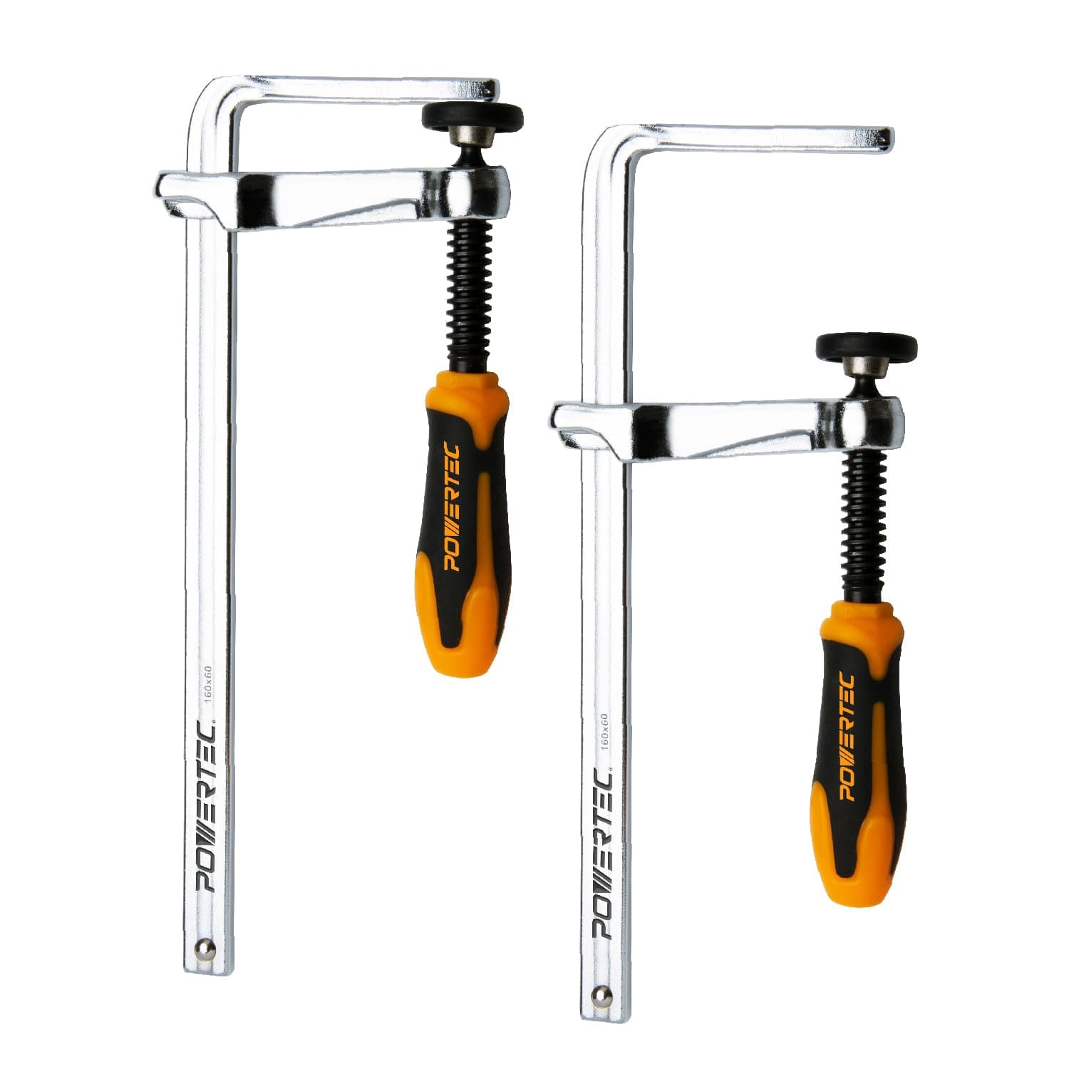 POWERTEC 71409 Quick Screw Guide Clamp Rail for MFT Table and Track Saw Guide Rail System, 7" Capacity x 2-3/8" Throat Depth, 400lbs Clamping Force, 2 Pack