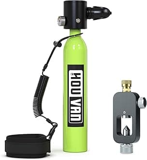 HOUVAN Mini Scuba Tank 0.5L Capacity Inflatable Diving Tank DOT Certified Portable Scuba Tank Support Underwater Breathing up to 16ft for Underwater Work/Underwater Recreation