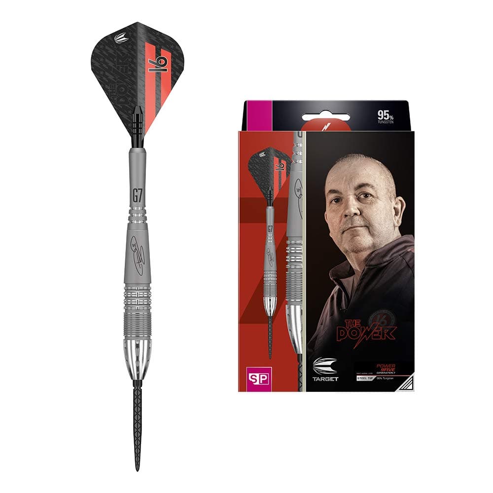 Target Darts Phil Taylor Power 9-Five Gen 7 95% Tungsten Swiss Point Steel Tip Darts Set
