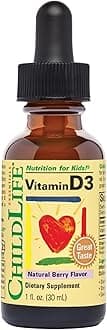 Vitamin D3 Drops for Kids, Children, & Toddlers - Liquid Vitamin D Drops, 500 IU per Drop, Immune & Bone Health Support, Natural Berry - 1 Fl Oz (Pack of 1)