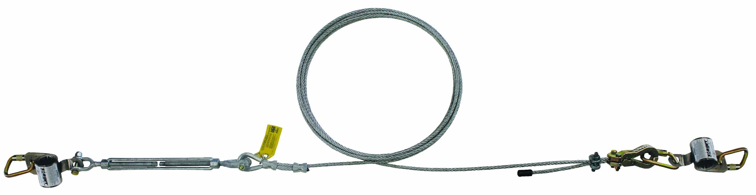 3M DBI-SALA SecuraSpan 7403180 Horizontal System, 180-Foot Galvanized Cable Lifeline, Includes Tensioner, Termination and Mounting Hardware, Zorbit Energy Absorber