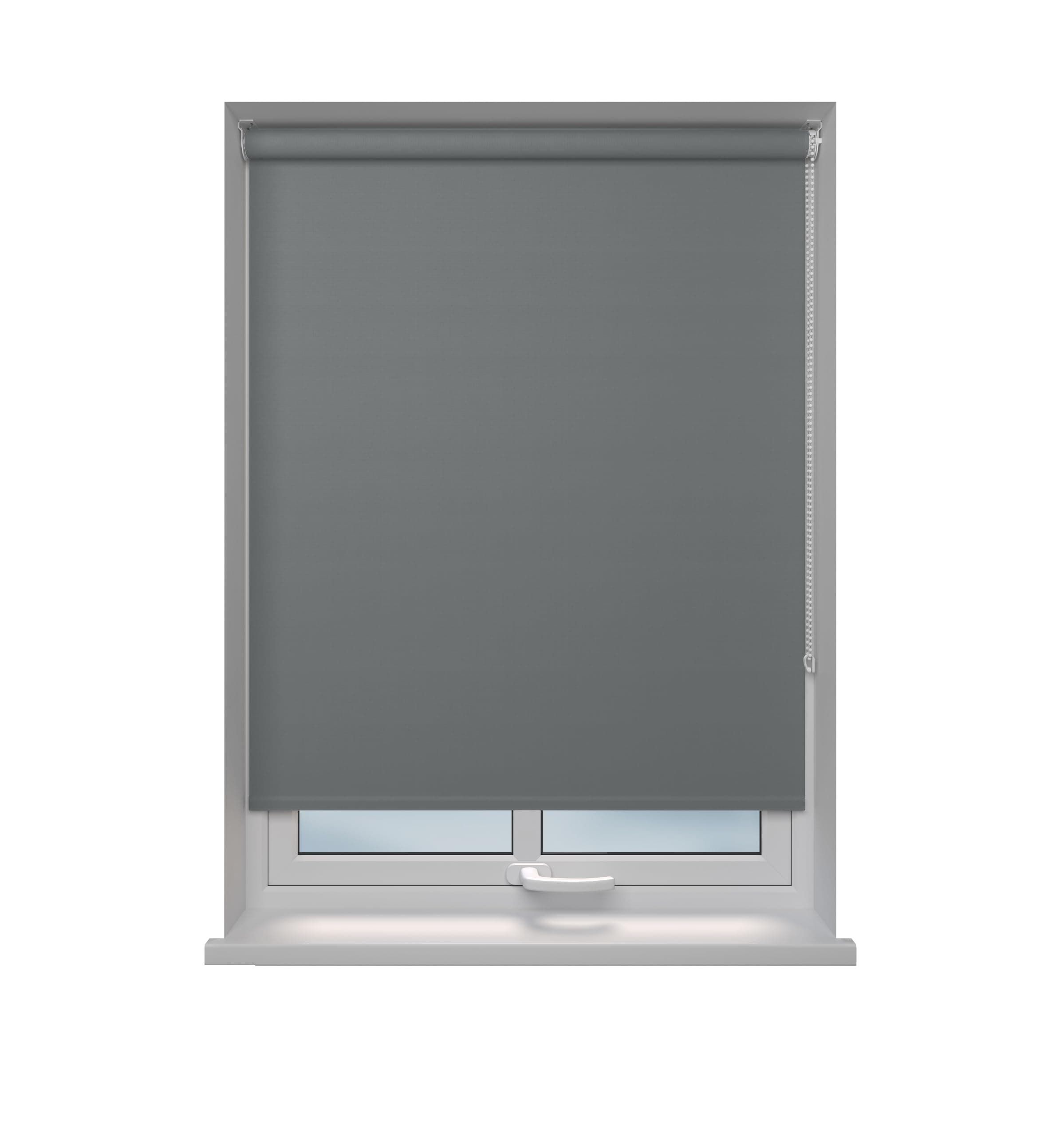 Roller blinds Thermal Blackout Roller blind - Trimmable UV Protection Child Safe Home Office Window Blinds Room Darkening Shades Grey Blind 210cm wide x 210cm drop