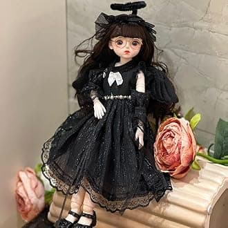 1/6 Bjd Doll Ball Jointed Doll Blythe Doll Smart Doll with Clothes Anime Doll Bjd Dolls Myou Doll Kawaii Dolls (Black)