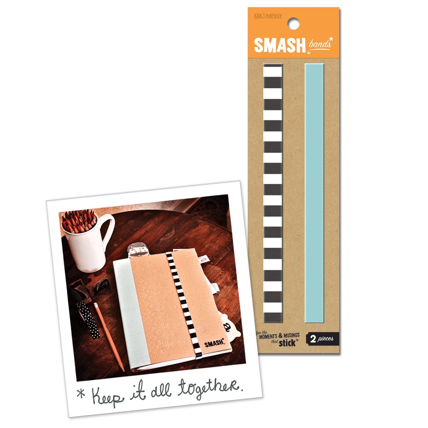 K & Co Smash Book Blue Bands (2 pieces)