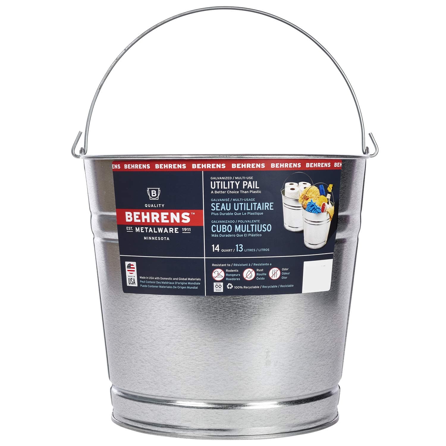 Behrens Galvanized Steel Utility Pail 14-Quart