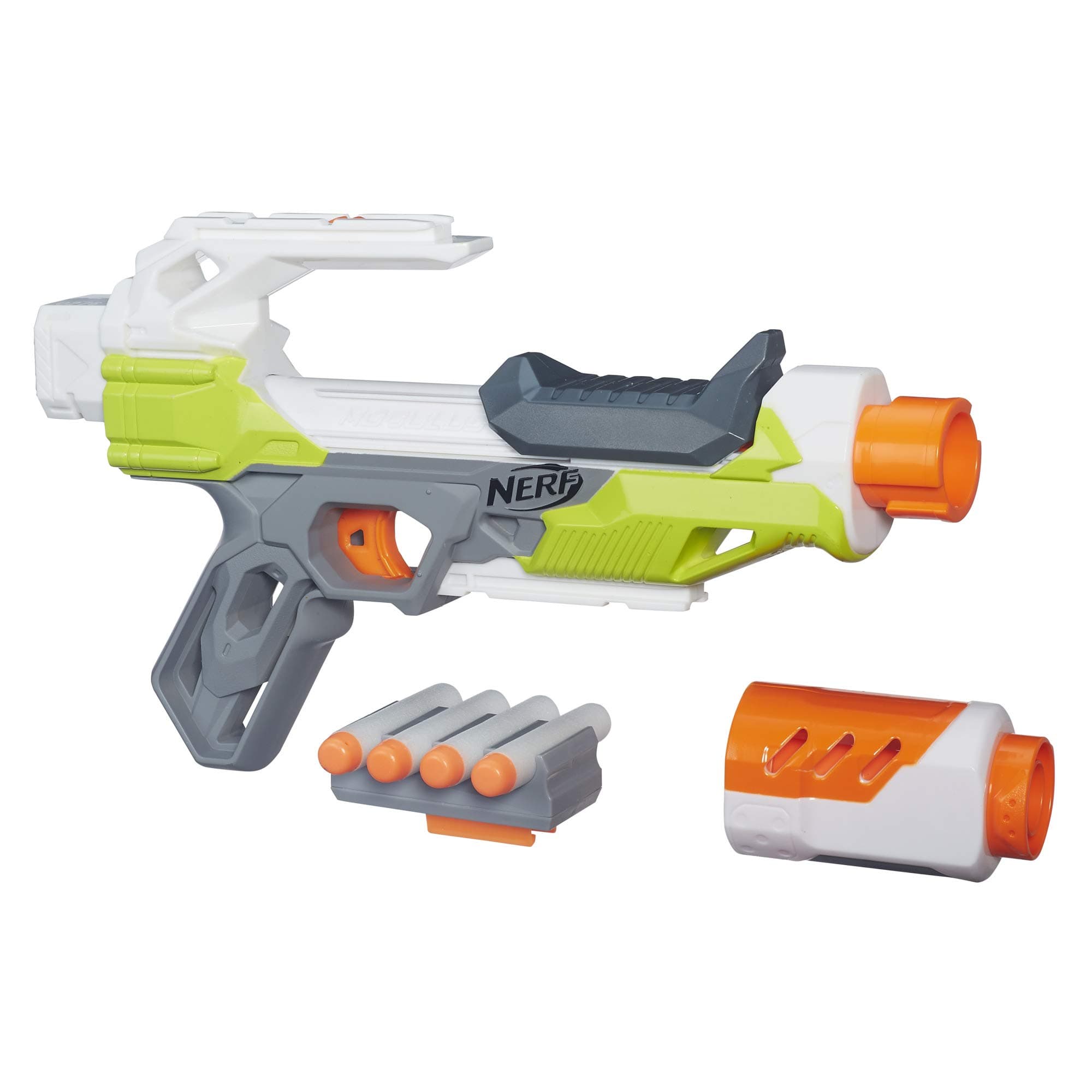 Nerf Modulus Ionfire Blaster|Customize With Included Barrel Extension And Dart Storage|Comes With 4 Official Nerf Modulus Elite Darts|For Kids Ages 8 And Up|Multicolor