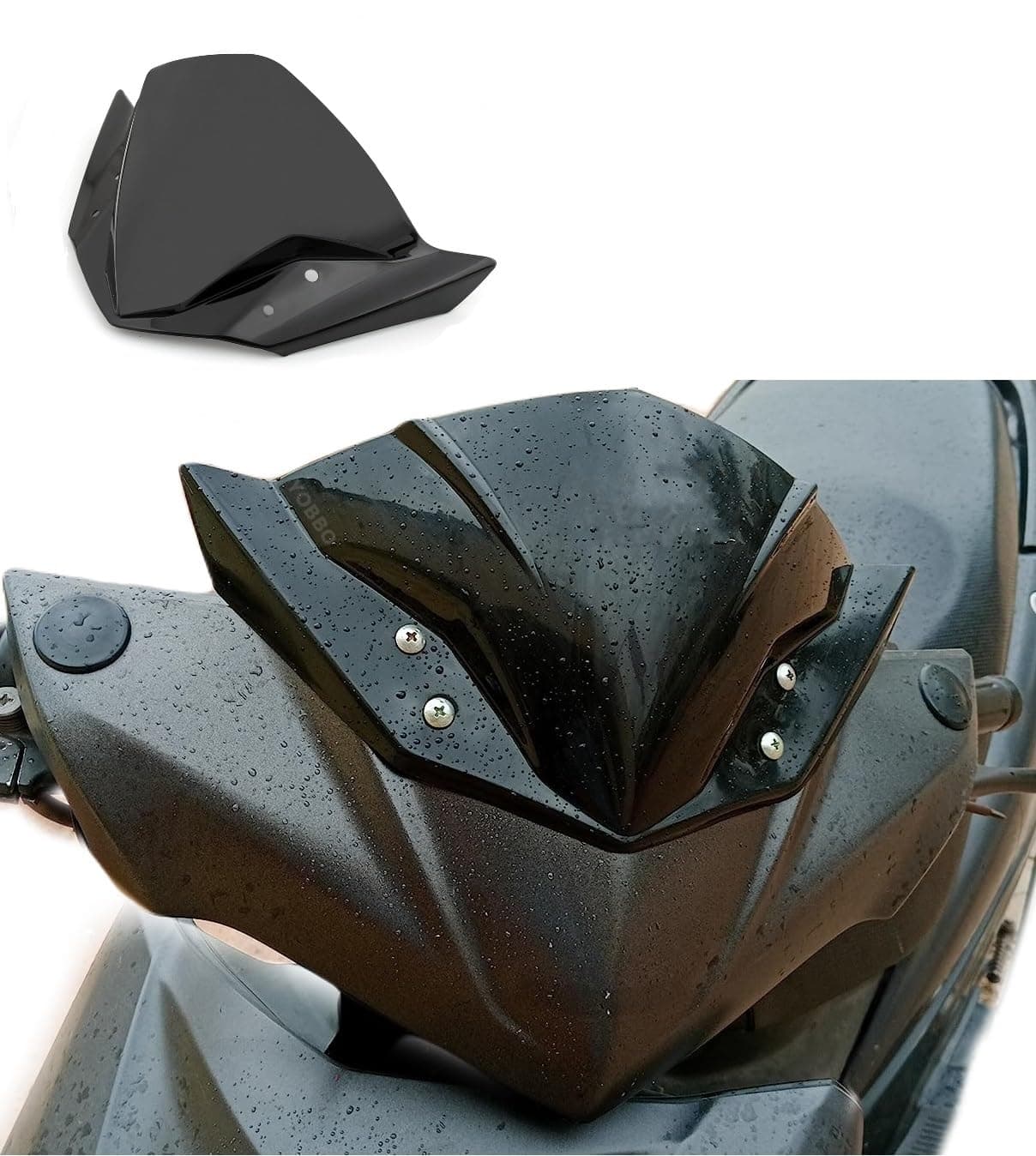 Yobbo Universal Front JB Racing Small Windscreen Windshield Deflector Wind Sheld Protector Kit Touring Bolt Visor with Hole Unbreakable Fibre Glass Bike Styling Fairing Headlight Screen Shield