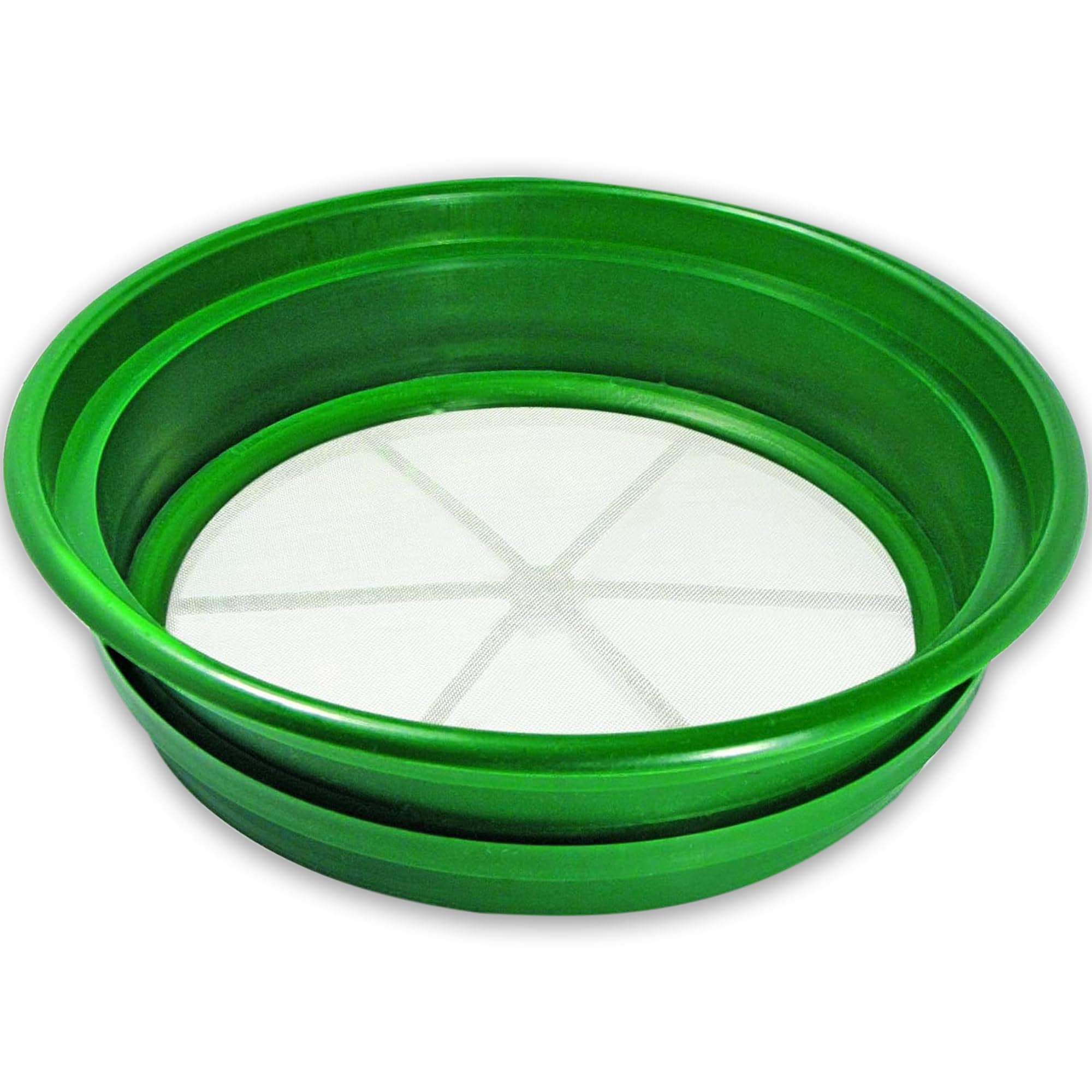 13.25 Inch Wide Stackable Classifier Gold Prospecting Pan - 1/30 Inch Stainless Steel Mesh Sifting Pan, Green