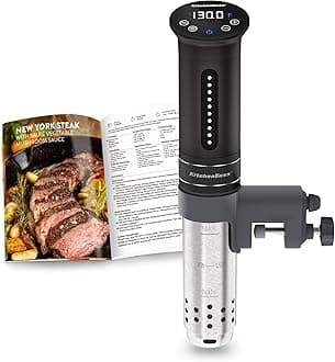 KitchenBoss Sous-Vide Cooker Machine: 1100 Watts IPX7 Waterproof: Ultra-quiet Water Cooker Thermal Immersion Circulator | Accurate Temperature Control Digital Display Slow Cooking Sous Vide