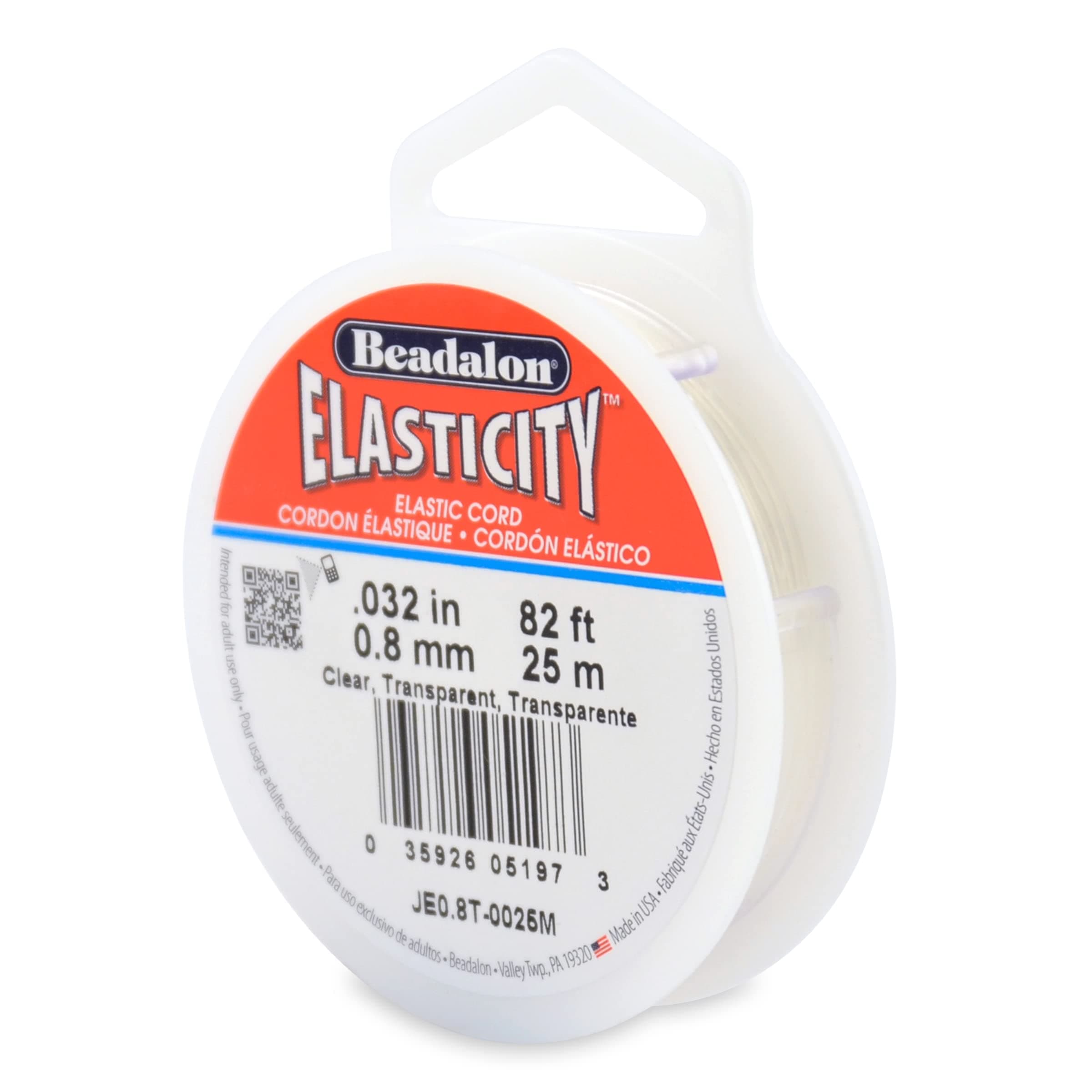 Beadalon Elasticity 0.8mm Clear, 25-Meter