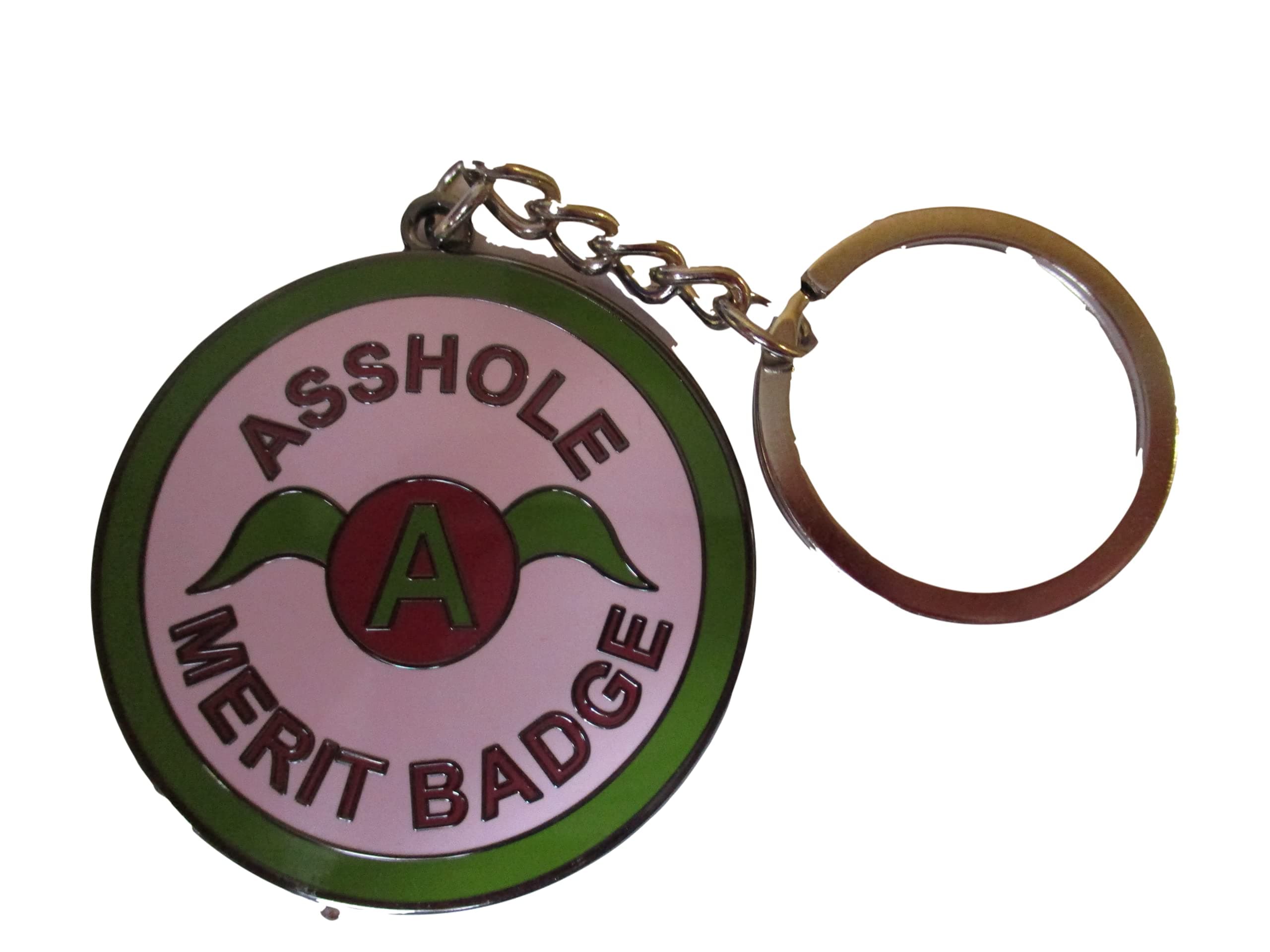 Asshole Merit Badge Mens Keychain