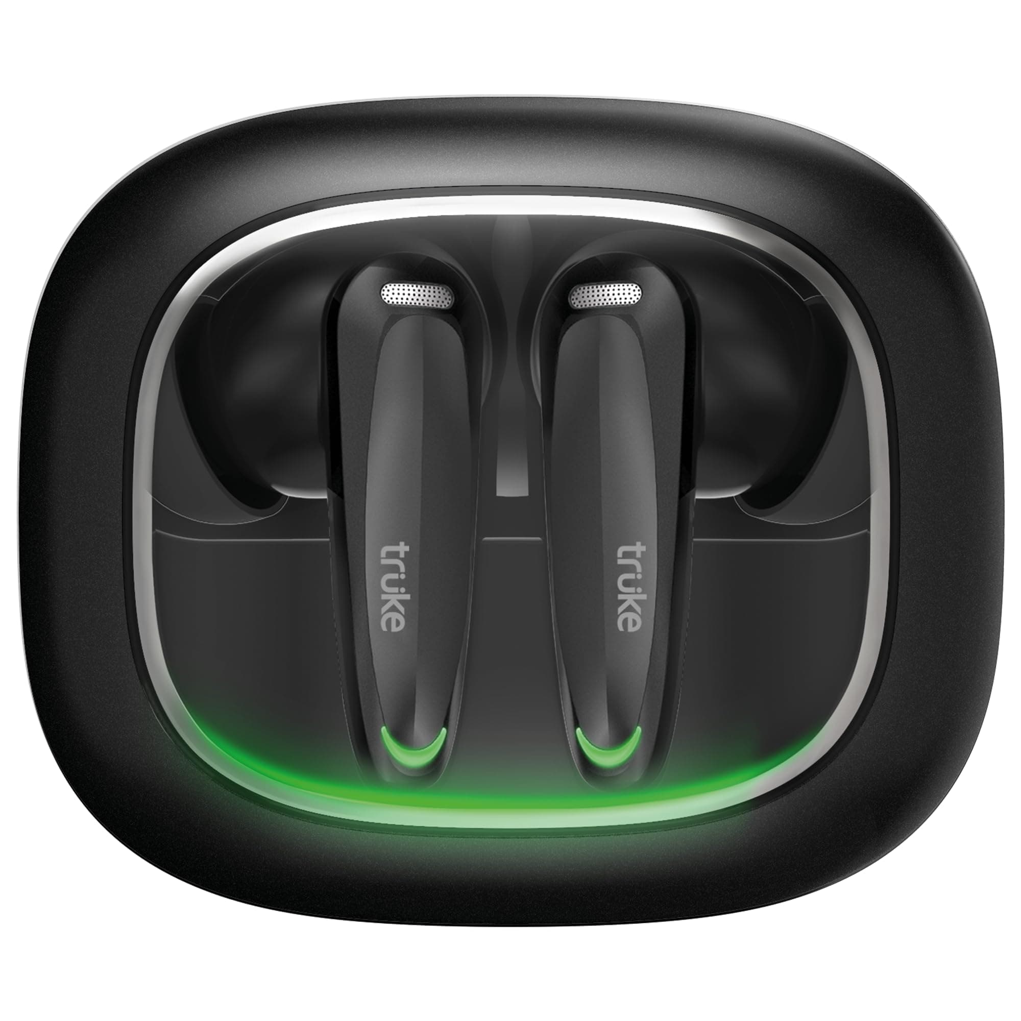 - truke New Launch BTG Crystal True Wireless in Ear Buds with Dual Pairing, Spatial Audio Earbuds, 40ms Low Latency, 68H Playtime Fast Charge, HiFi DSP Sound, 4Mics ENC 13mm Driver, Bluetooth 5.4-Black