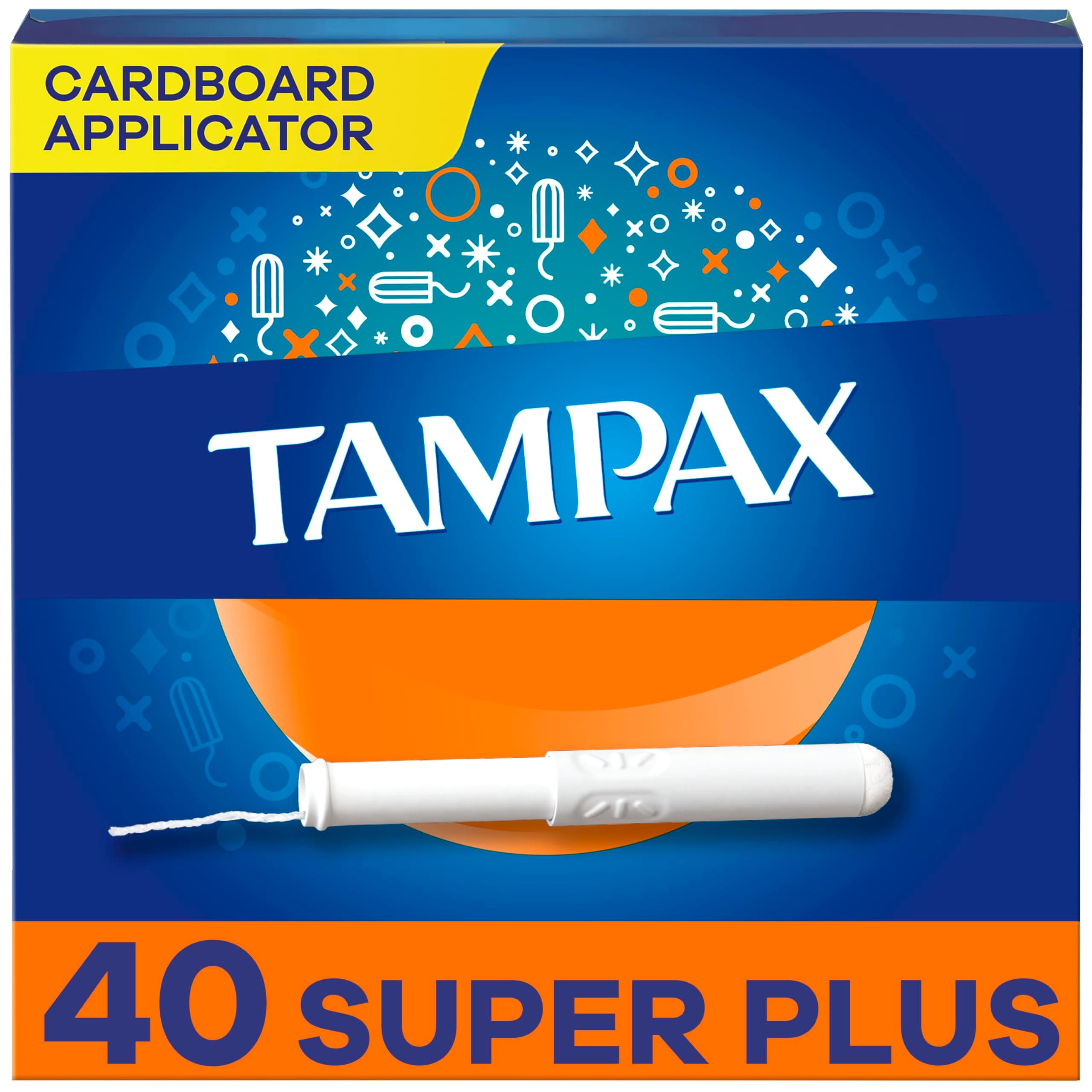 Cardboard Applicator Tampons, Super Plus Absorbency, Unscented, 40 Count