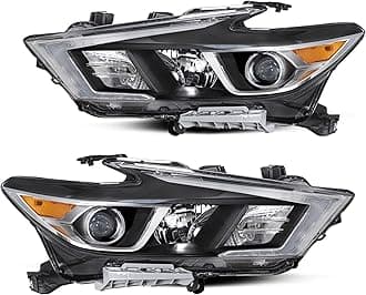 Headlight Assembly Compatible with 2016 2017 2018 Nissan Maxima S/SL/SV OEM Projector Headlamp w/LED DRL Driver and Passenger Side