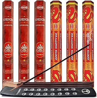 Frankincense & Dragons Blood Incense Sticks & Holder Bundle Variety Pack From Hem Trumiri Insense Inscents Insencents Insence