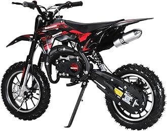 tinysiry 2025 New Upgrade Kids Dirt Bike, 49CC 2-Stroke Gas Power Motocross with Off-Rode Tire & Front Rear Disc Brakes, Off Road Mini Motorcycle, Gas Bike Load 330Lbs Up to 25 Mph Red