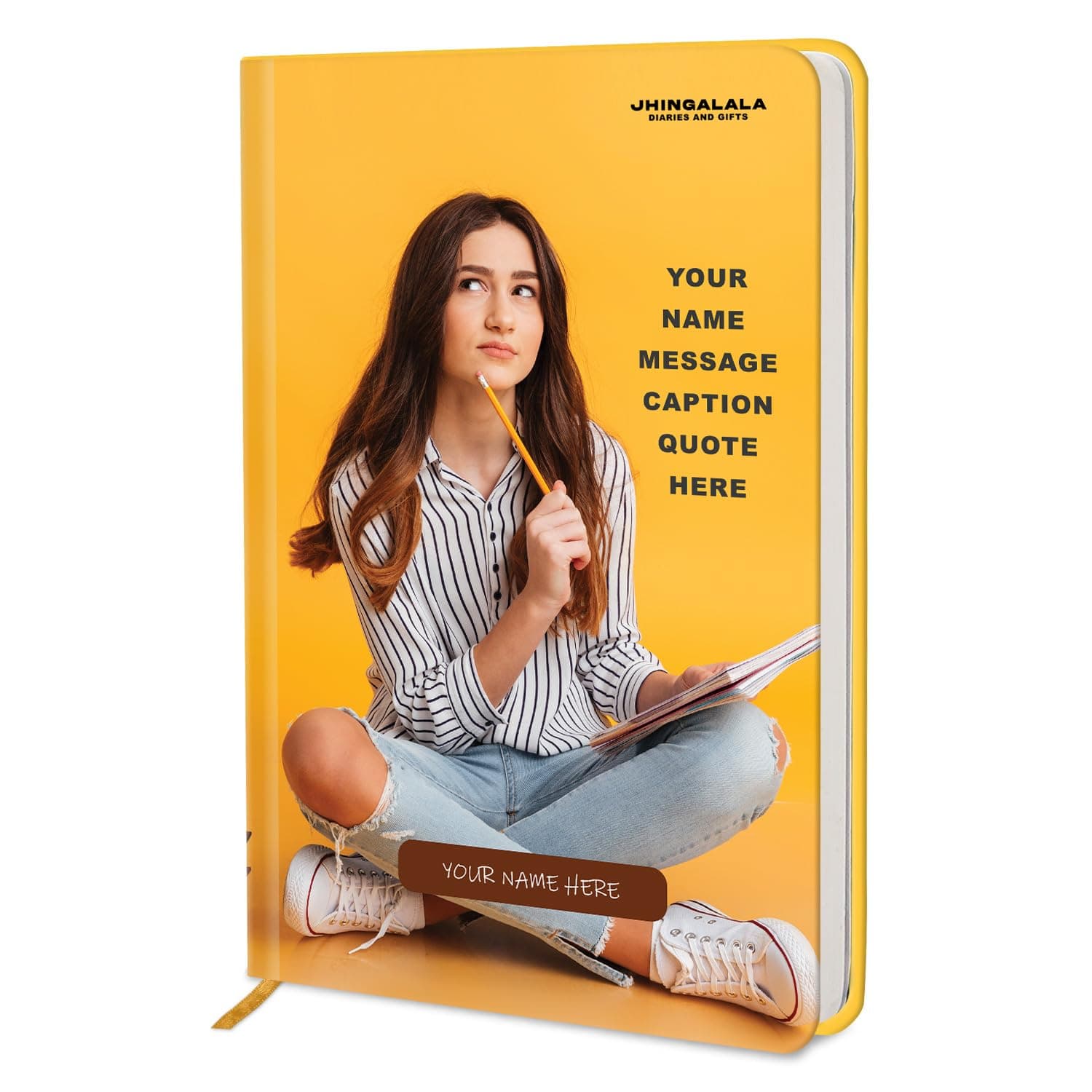 Jhingalala Diaries - Customized Diary with Name and Photo | Customized Notebooks Diary With Monthly Planner and Calendars 2026 (Size 21 x 14.5 Cm)