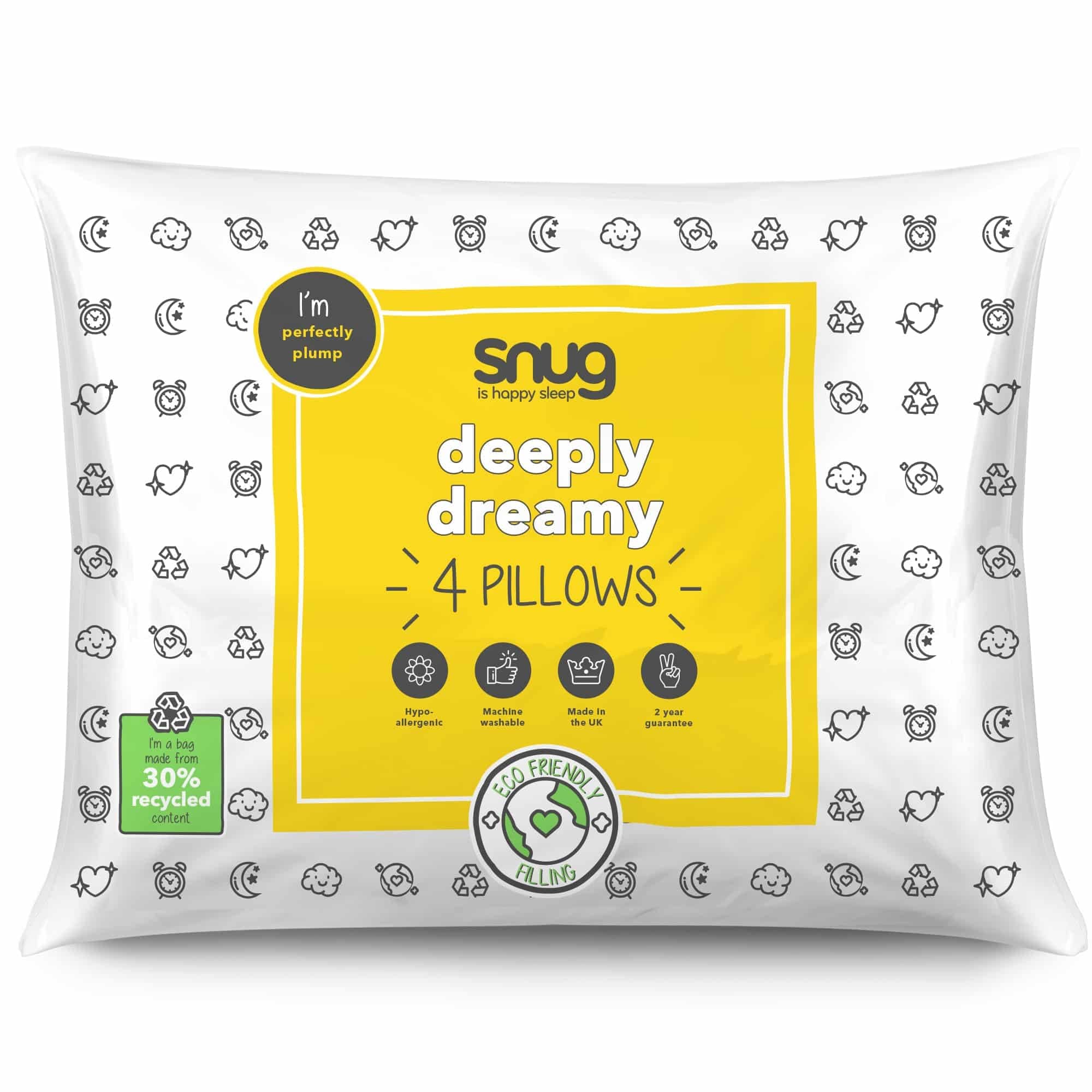 Snug Just Right Pillows, Pack of 4