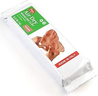Pepy Premium European Air Dry Modeling Clay Terracotta 2.2 lb Bar, Easy to Use Air-Hardening Clay for Classroom and Montessori Sculpting and Crafts Projects