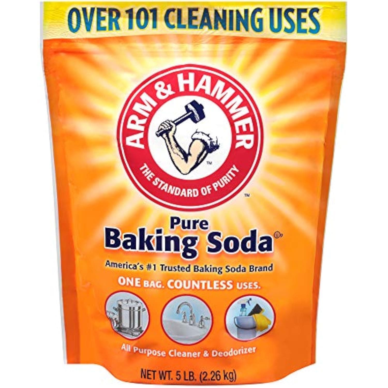 – Pure Baking Soda, One Box Countless Uses, All Purpose Cleaner & Deodorizer, Beyond Cleaning, More Than 100 Uses, 2.26Kg