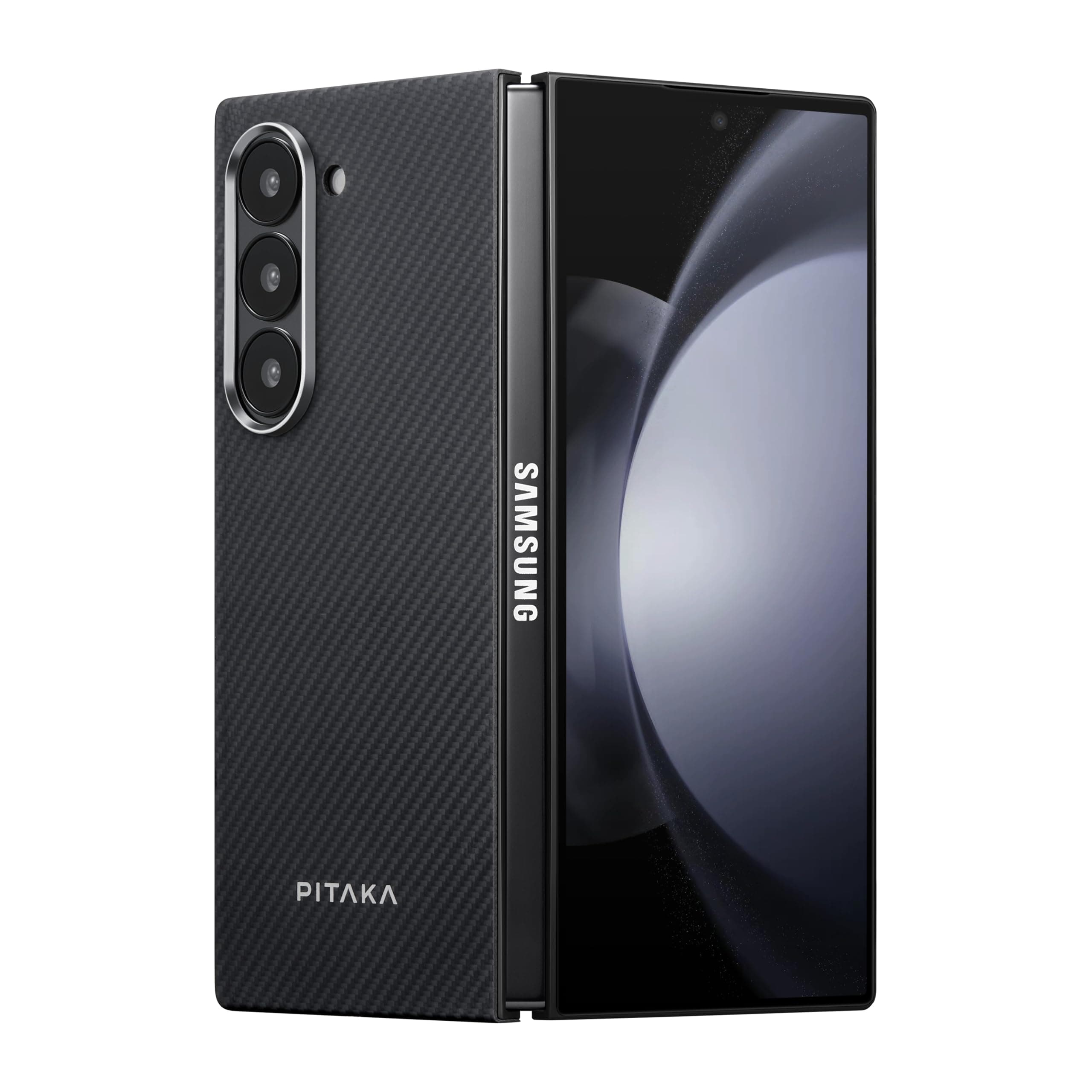 Pitaka MagEZ Case 5 for Z Fold6, Black/Grey(Twill) - Slim & Light Aramid Fiber Case with Magnetic Feature for Galaxy Z Fold6