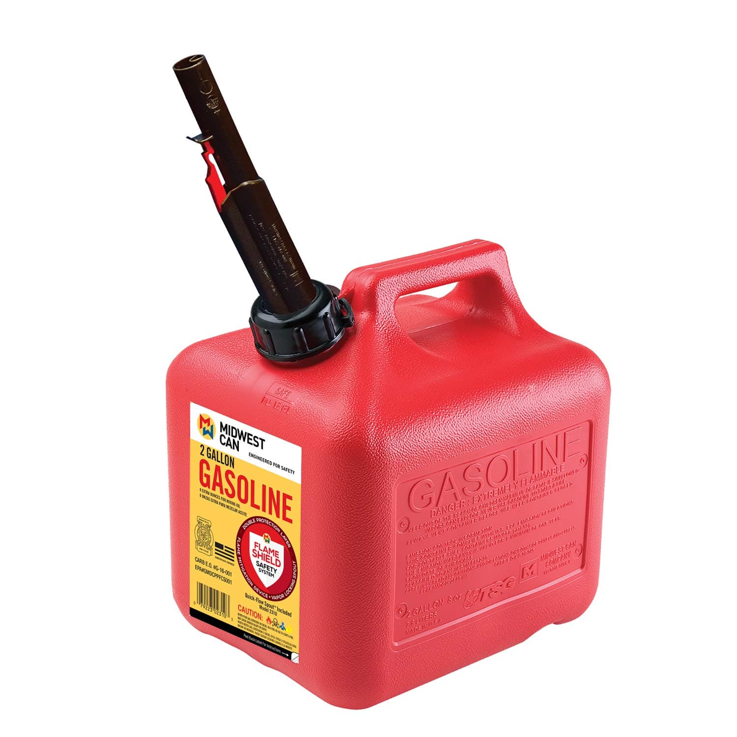 Quick-Flow Spout 2310 Red 2 Gallon Auto Shut Off Gasoline Can