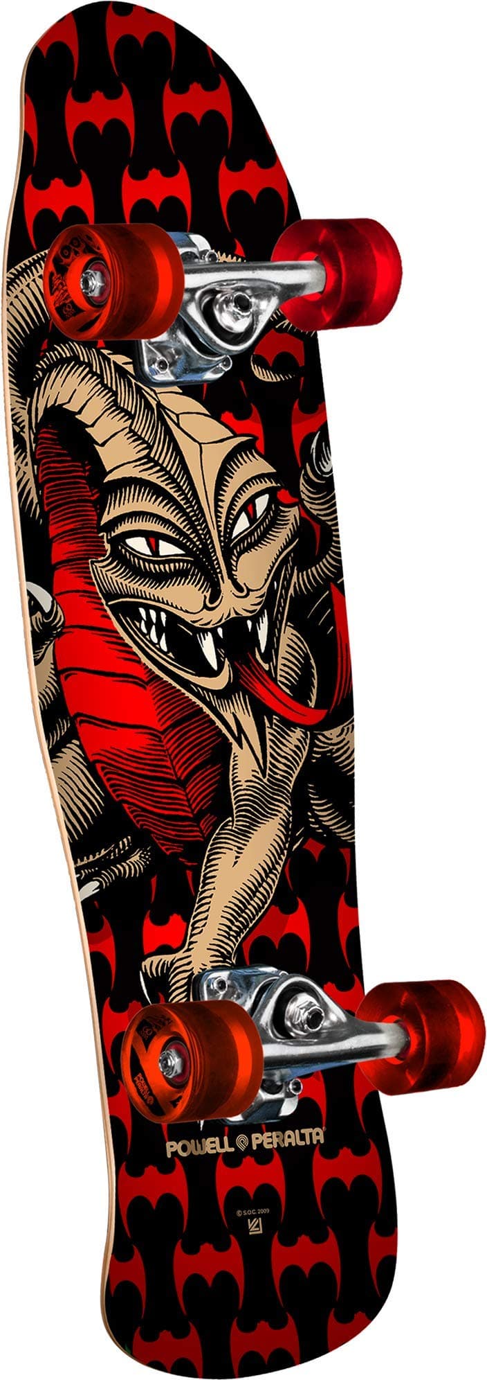 Powell Peralta Mini Cab Dragon Black/Red Complete Skateboard, 8.0" W x 29.5" L