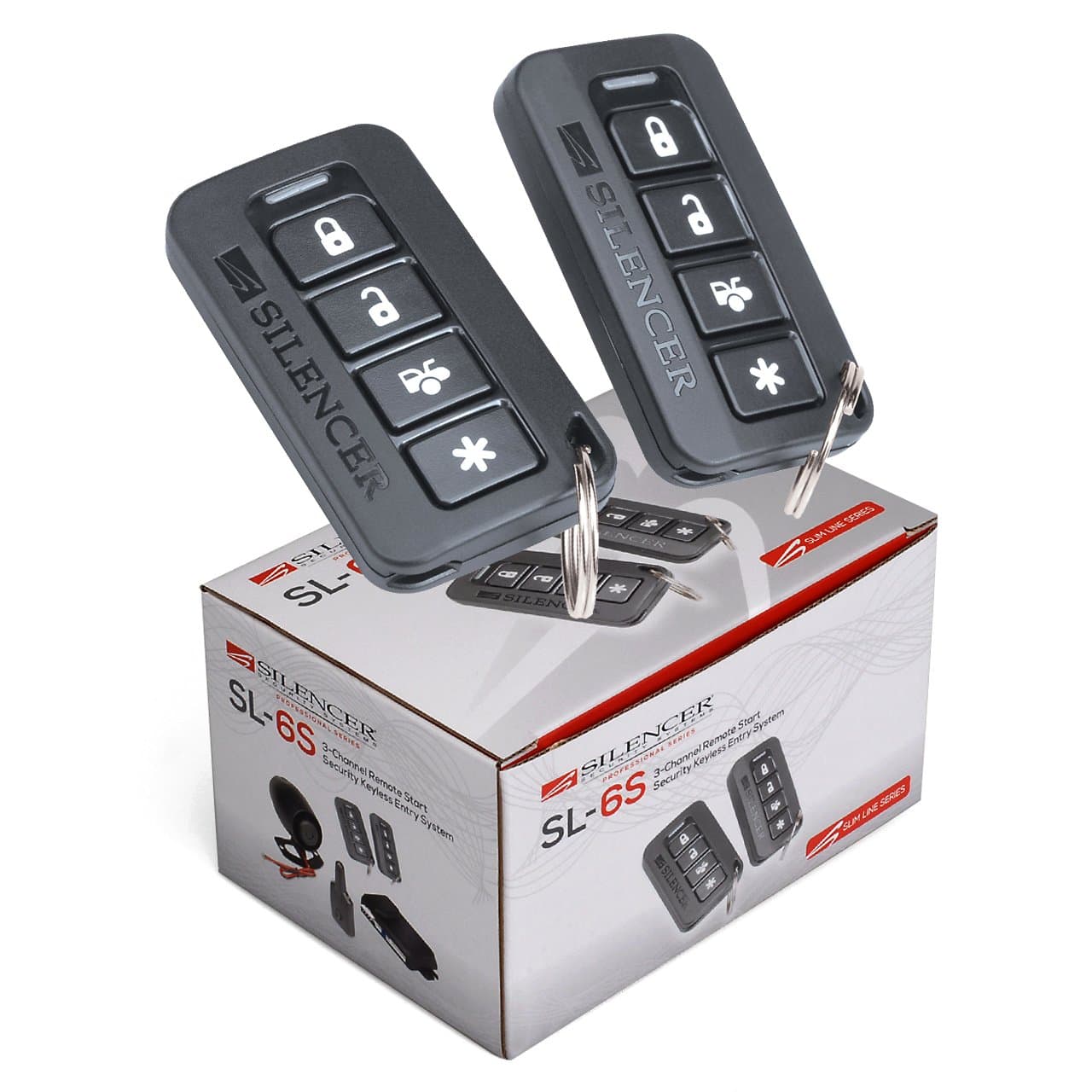 Silencer New SL-6S 3-Channel Remote Start Security Keyless Entry System Smaller Main Unit