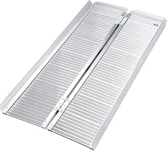 Ruedamann 4 Feet Portable Wheelchair Ramp for Doorways, Non-Slip Aluminum Wheelchair Ramp, Folding Ramp for Home Steps, Threshold Ramp for Wheelchairs, Scooters, Steps, Stairs, Walkers, Pets