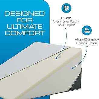 K√∂lbs Chic Jacquard Bed Wedge Pillow with Memory Foam Top(Extra Large 12 Height, 31 x 33 x 12)