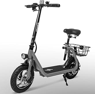 Phantomgogo Electric Scooter for Adults Foldable Scooter with Seat & Carry Basket E-Scooter with Brushless Motor 15MPH 265lbs Max Load E Mopeds for Adults Commuter