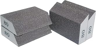 4 Pack 80 Grit Single Angle Sanding Sponge, Washable and Reusable Sanderpaper Hand Sanding Blocks for Wood Drywall Metal Home Sanding…