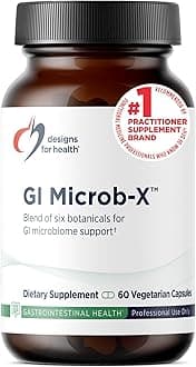 Designs for Health GI Microb-X - Botanical Gut Support, Cleanse + Detox Supplement with Tribulus, Berberine + Barberry Extract - Vegetarian + Non-GMO (60 Capsules)