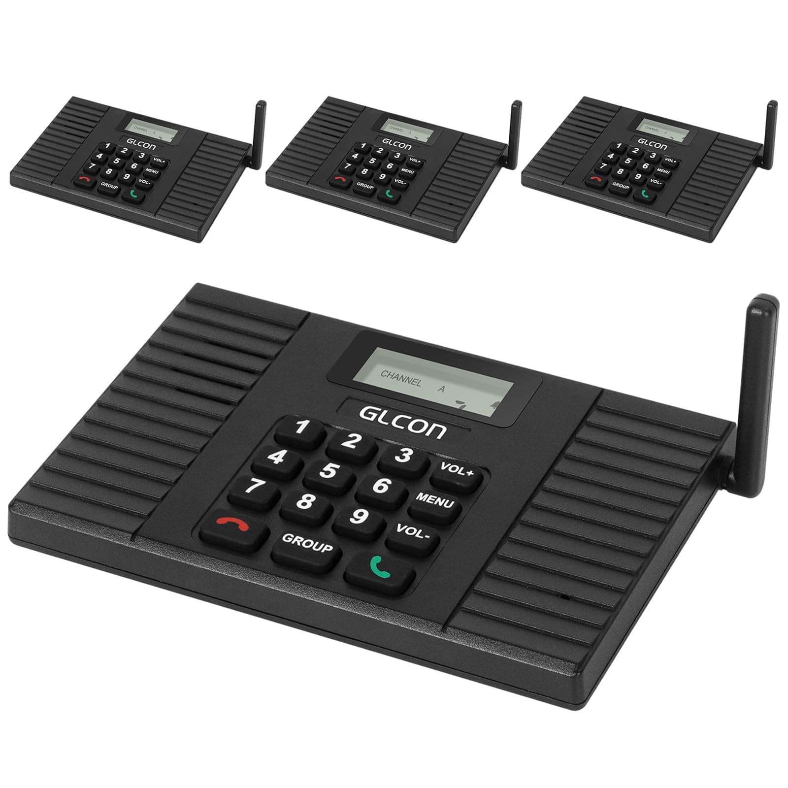 Intercoms Wireless for Home - Full Duplex Wireless Intercom System - Hands Free 1.1 Mile Range Two-Way Communication System - Expandable Intercom System for Business, House, Office - 4 Pack