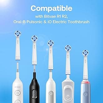 Bitvae Rotating Electric Toothbrush with 8 Brush Heads for Adults and Kids, Travel Case, 5 Modes Rechargeable Power Toothbrush with 2-Minute Smart Timer, 60-Day Battery Life, Black
