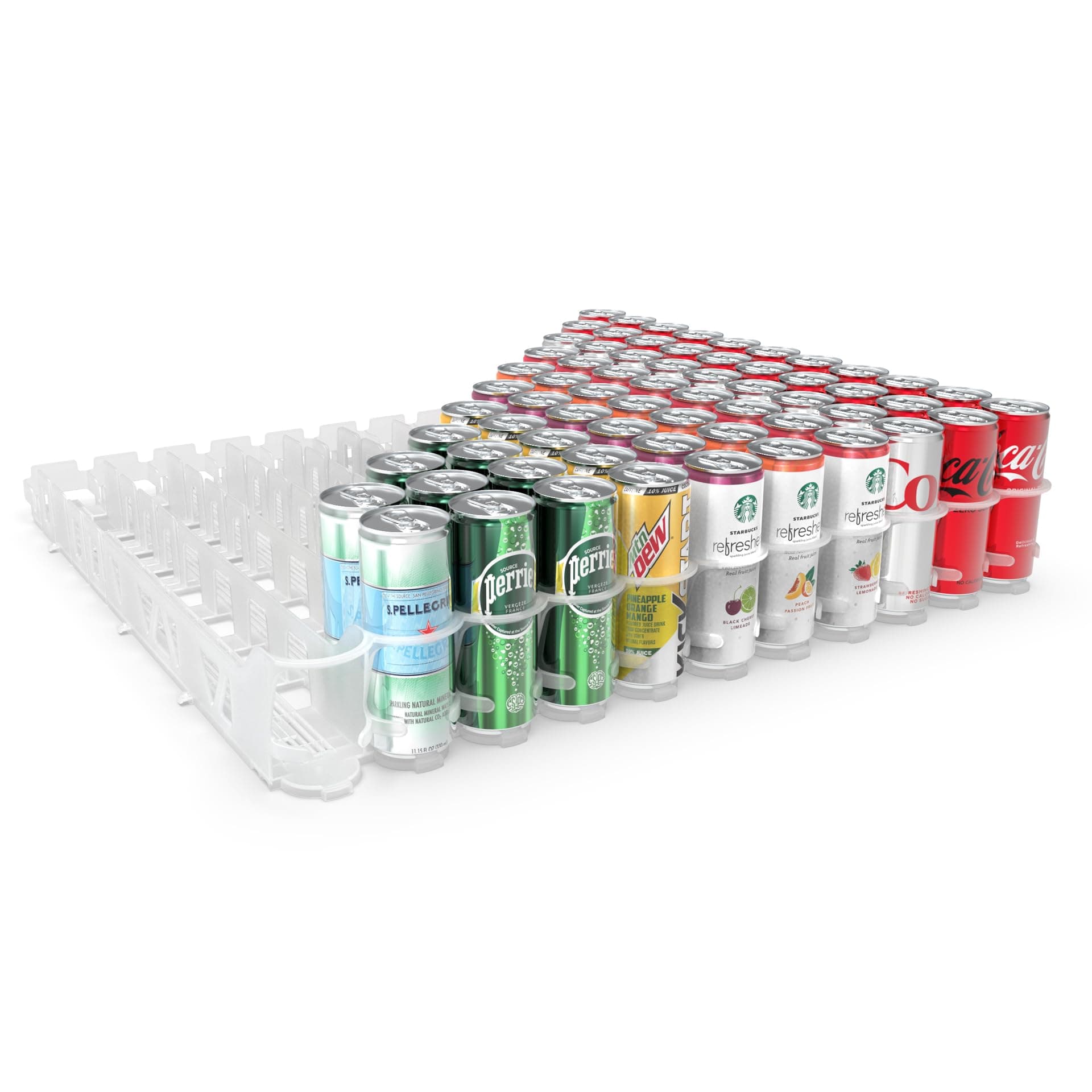 Display Technologies Visi-Slide Drink Organizer for Fridge - 12oz Slim Can Gravity Fed Shelves (Pack of 6)