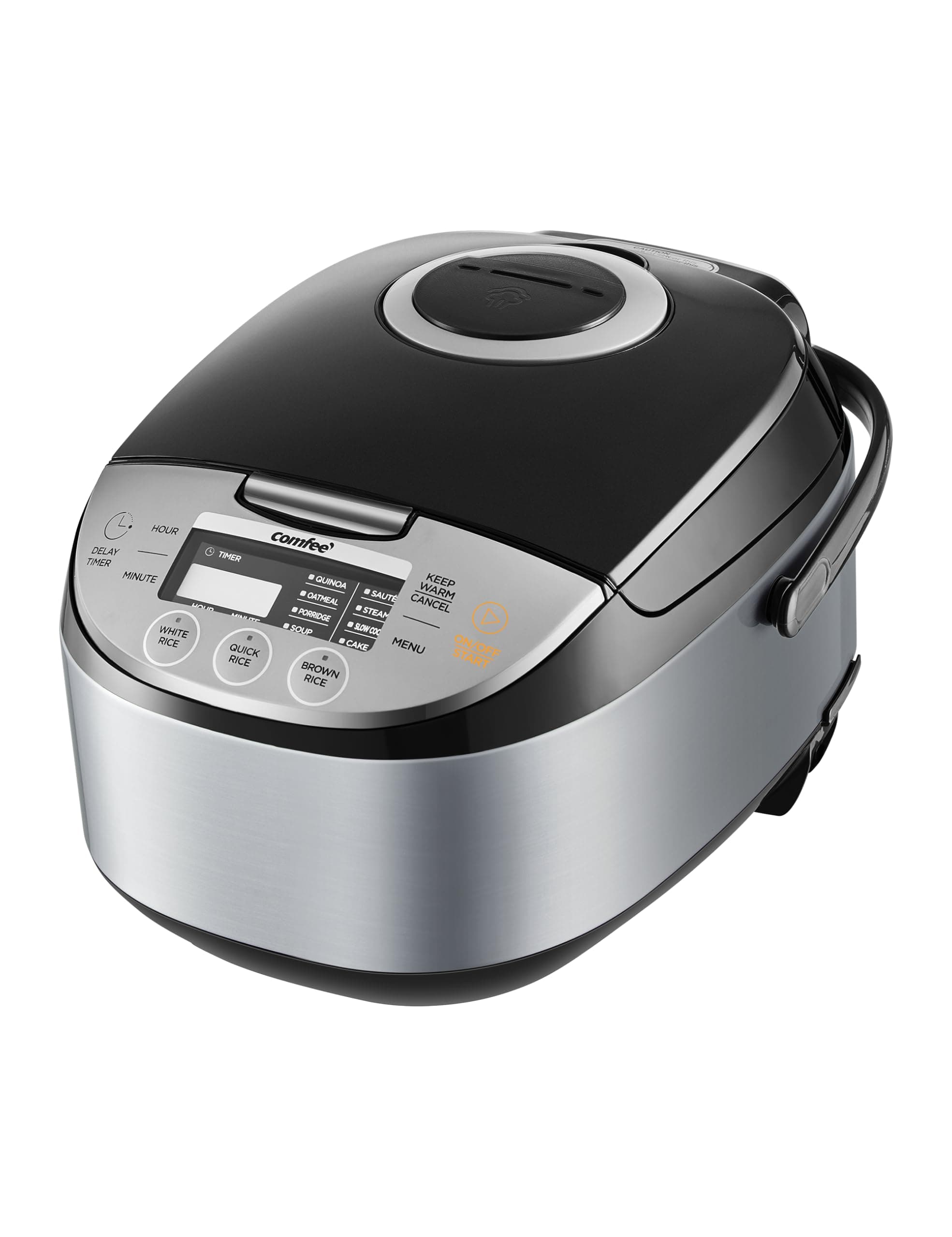 COMFEE' Rice Cooker 12 Cups Cooked/6 Cups Uncooked, Portable Non-Stick Rice Maker, Japanese Rice Cooker with Fuzzy Logic Technology, 24-Hour Timer Delay, 11 Presets, Steamer, Fast Cooker, Grain Cooker, Black